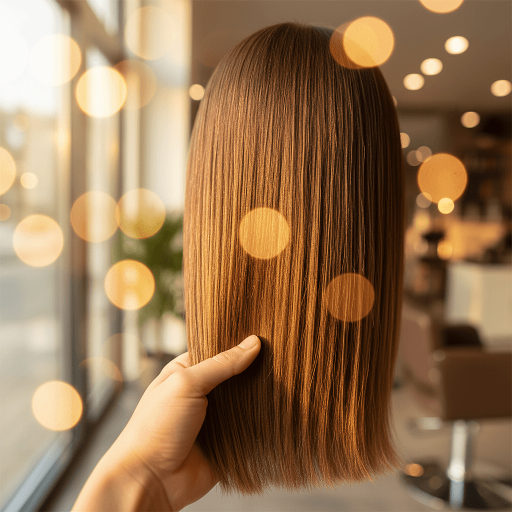 Cabello liso saludable con brillo natural